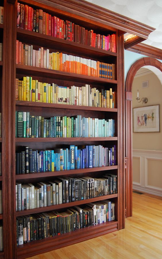 12 Incredibly Satisfying Color Coordinated Bookshelves,Outdoor Patio Furniture For Small Spaces