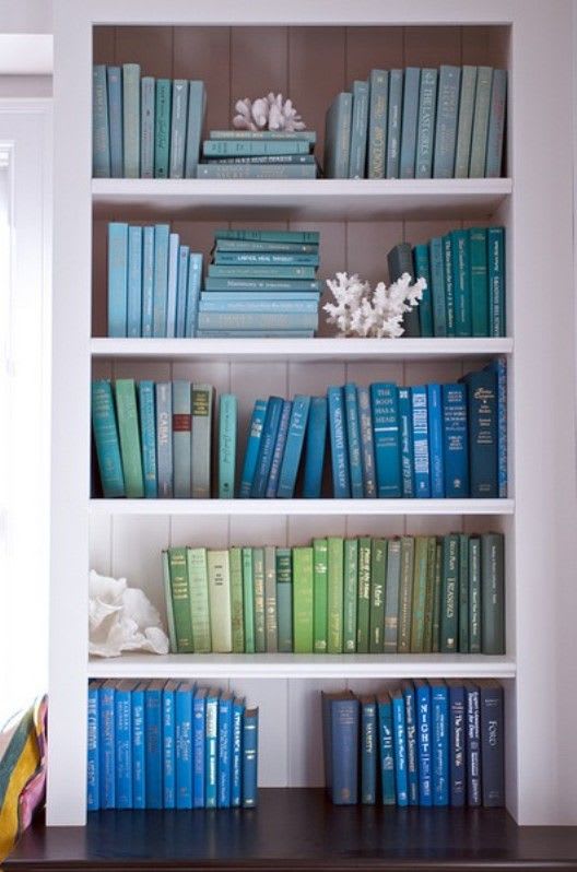 12 Incredibly Satisfying Color Coordinated Bookshelves