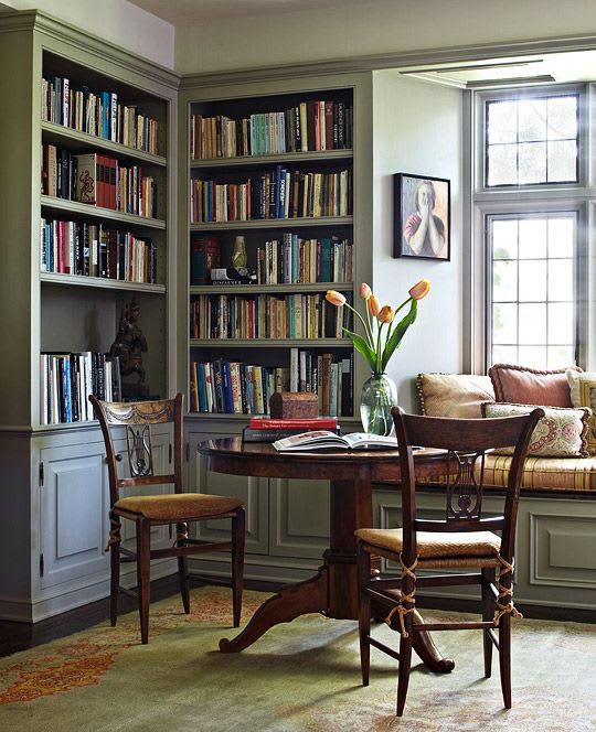 Small Home Libraries That Make A Big Impact, Small Dining Room Library Ideas