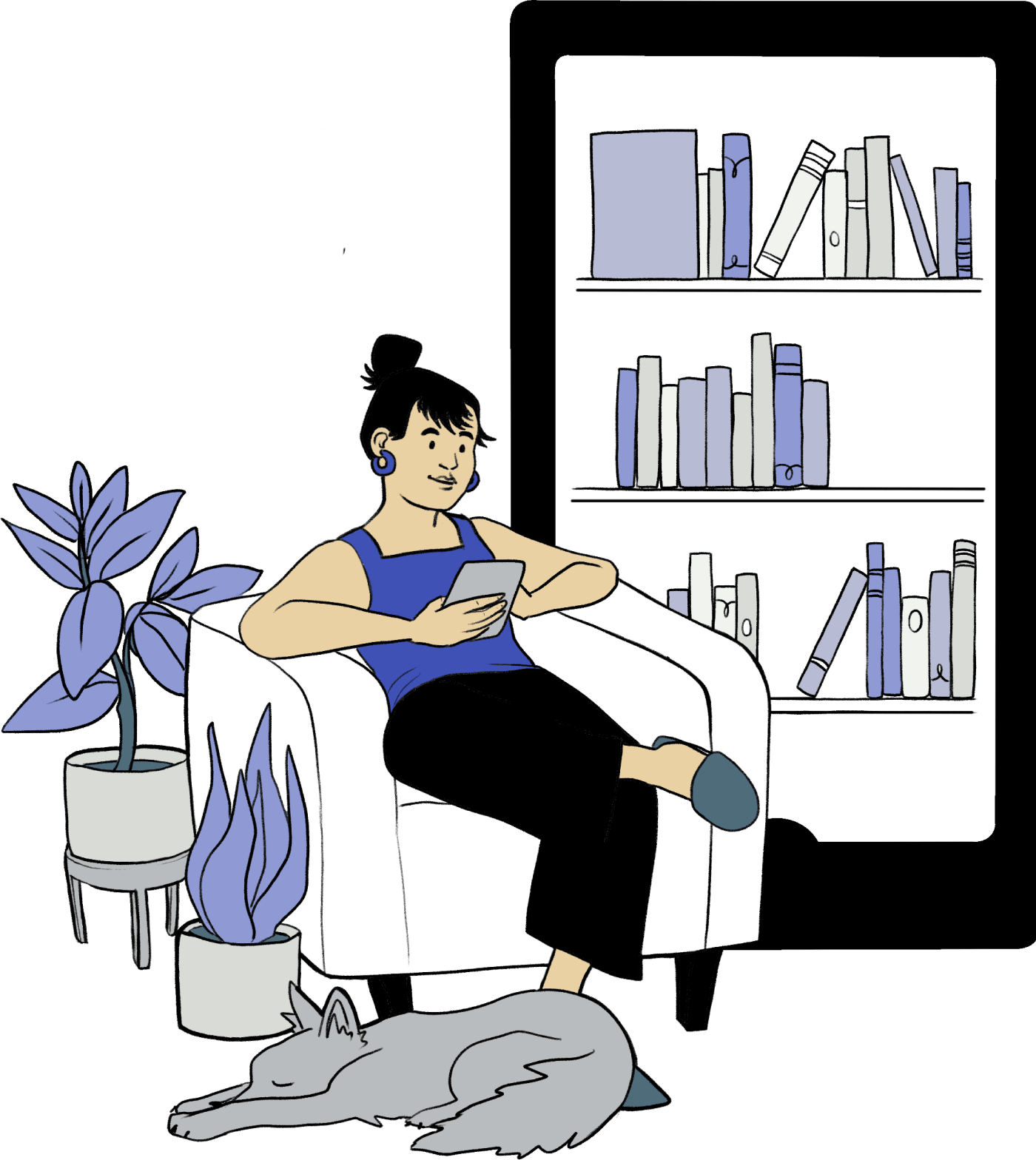 Person reading an ebook