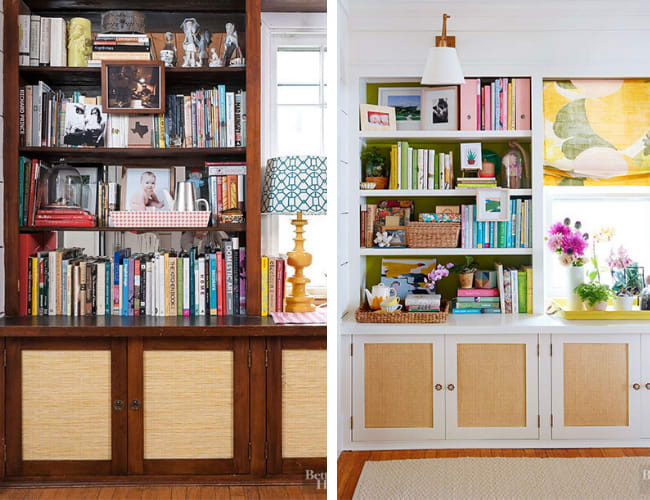 Before and After Photos of Organized Bookshelves