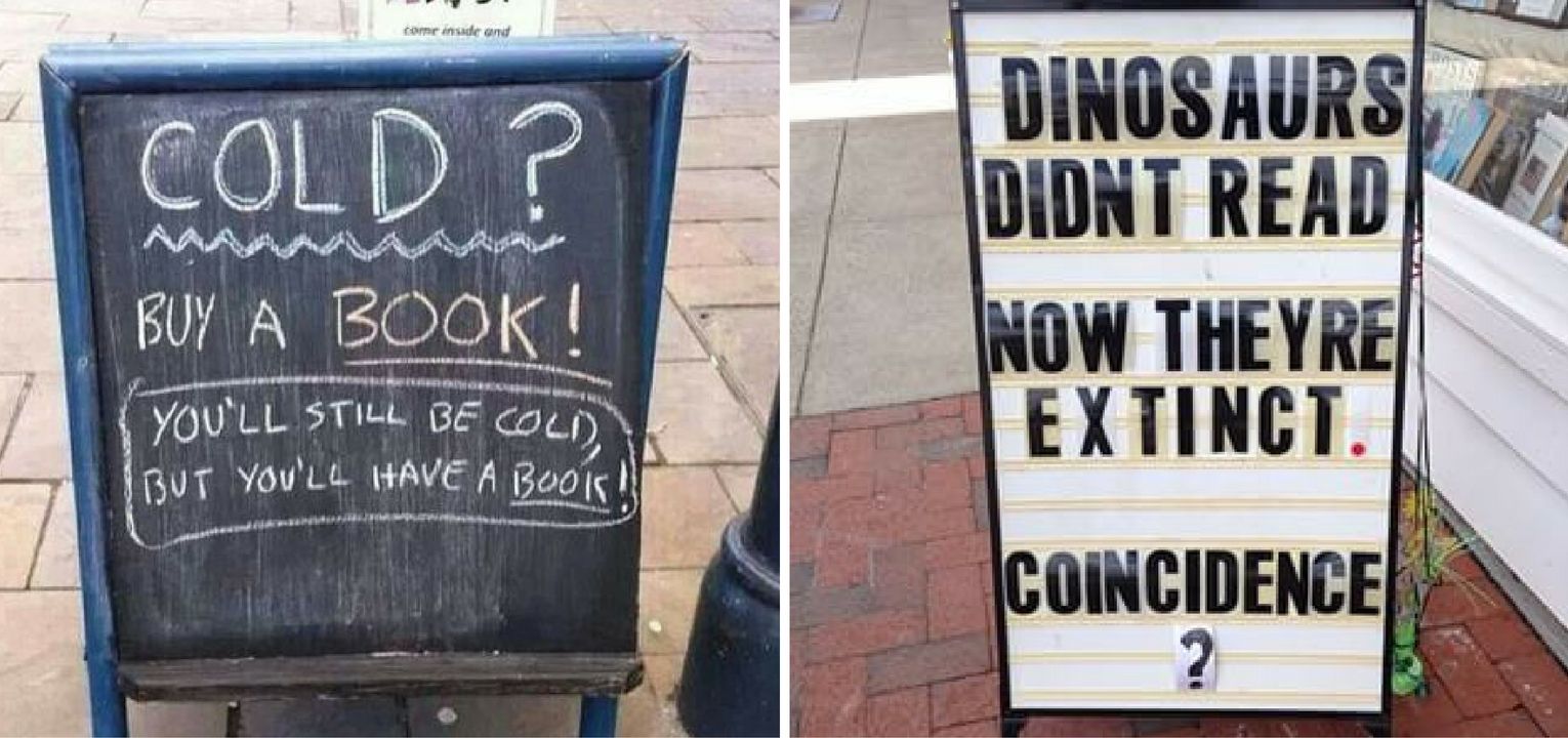25 Irresistibly Clever Bookstore Signs