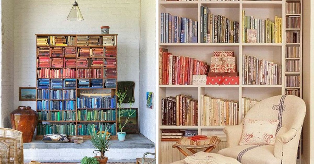 12 Incredibly Satisfying Color Coordinated Bookshelves